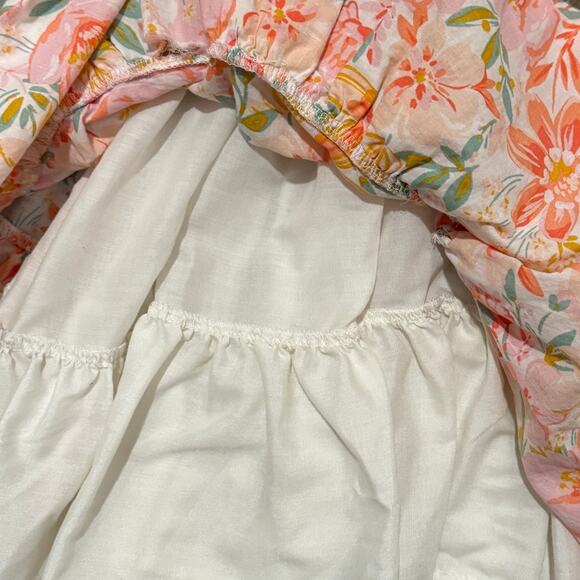 Haute Hippie  Floral Ruffle Dress 4T Smocked Flutter Straps Cottagecore Spring - Picture 5 of 6